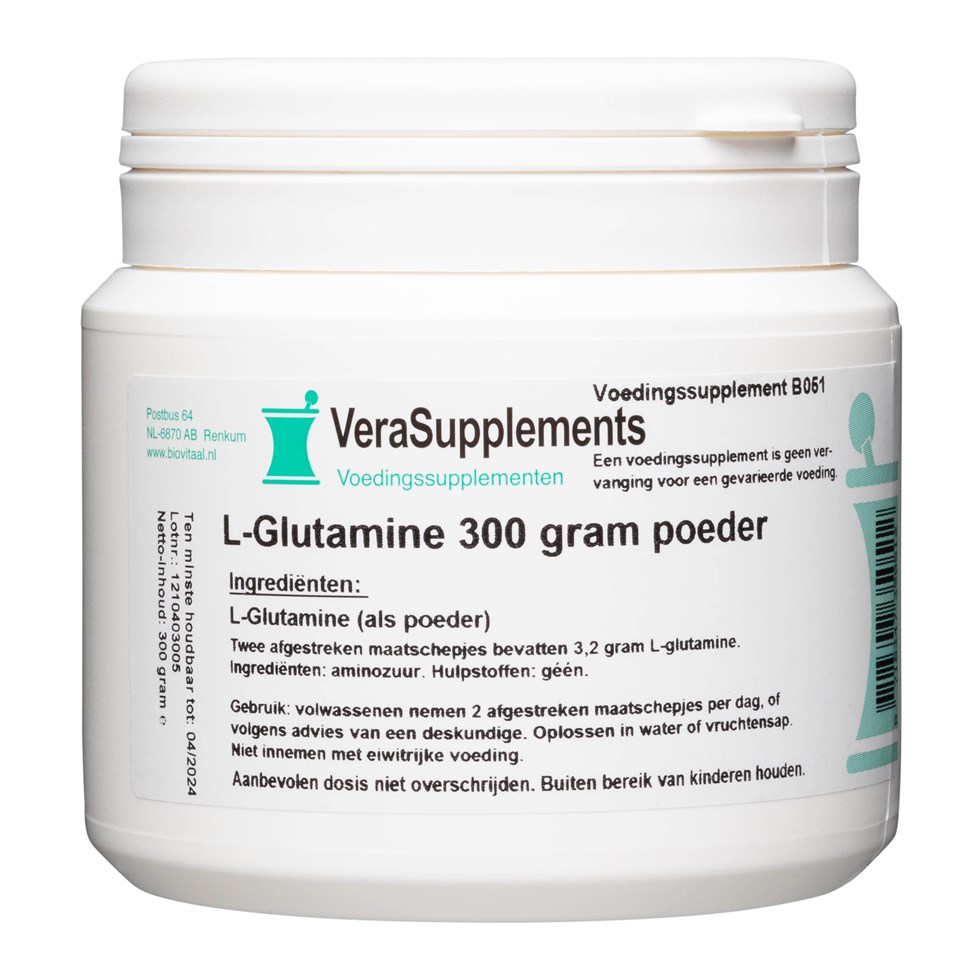 onderdelen Komst Tolk L-Glutamine 300 gram poeder - BioVitaal